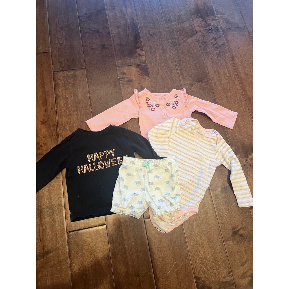 Baby Clothes Bundle‎ Long Sleeve Bodysuit Halloween Top Floral Shirt Bloomer